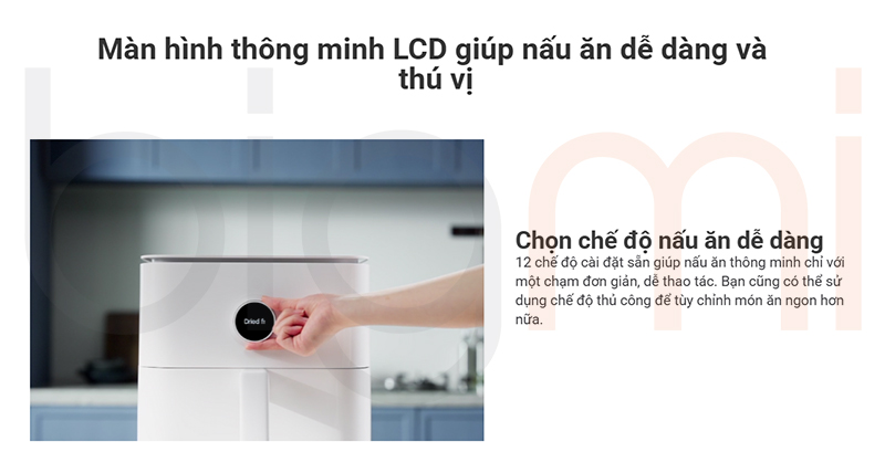 Noi chien khong dau Xiaomi Smart Air Fryer 6.5L man hinh LED tinh te 1
