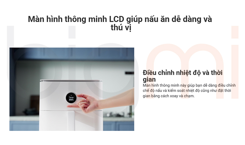 Noi chien khong dau Xiaomi Smart Air Fryer 6.5L man hinh LED tinh te 2