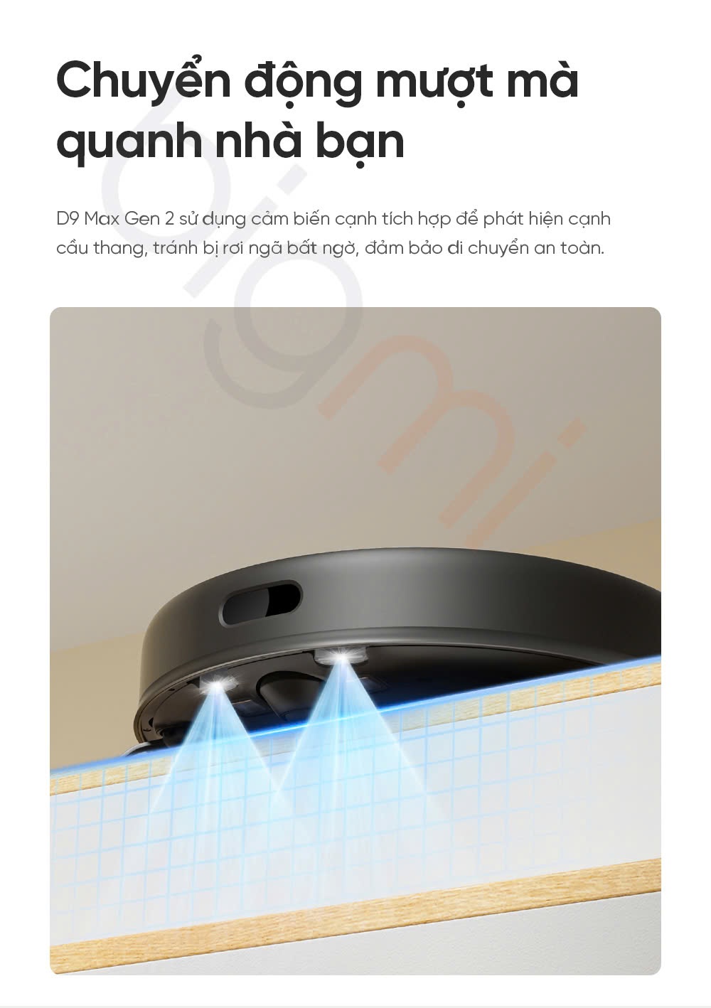 Robot hut bui lau nha Dreame D9 Max Gen 2 chuyen dong muot ma