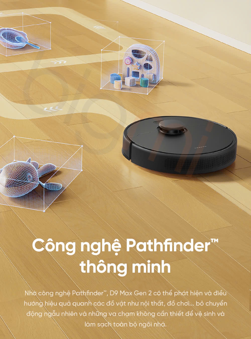 Robot hut bui lau nha Dreame D9 Max Gen 2 cong nghe dieu huong thong minh