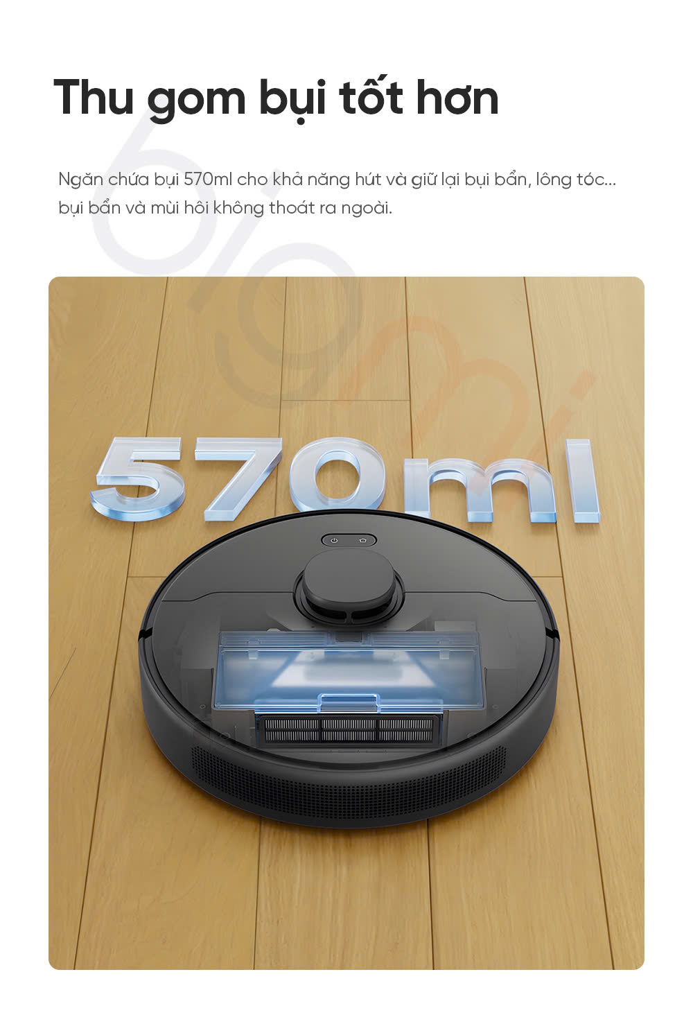 Robot hut bui lau nha Dreame D9 Max Gen 2 hop bui 570ml