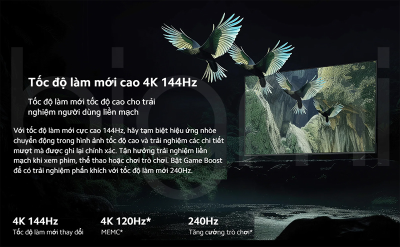 Tan so quet 144hz Tivi Xiaomi S Mini LED 55 inch 2025