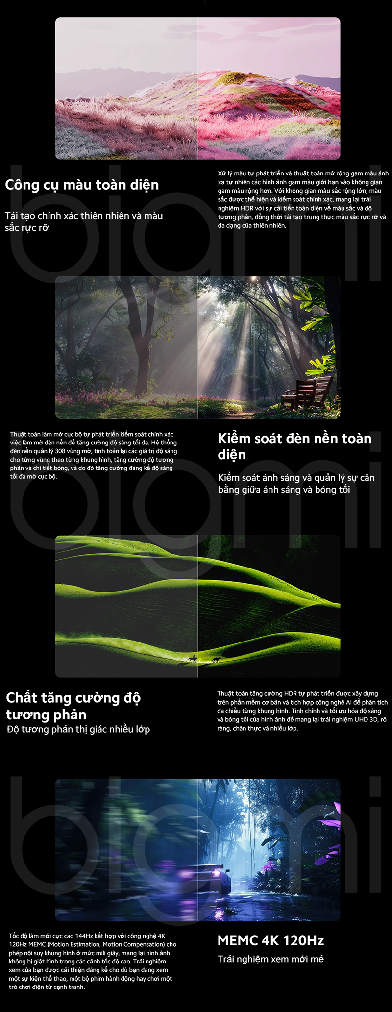 Tivi Xiaomi S Mini LED 55 inch 2025 xu ly hinh anh cong nghe cao
