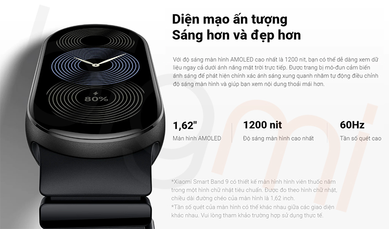 Xiaomi Mi Band 9 man hinh an tuong