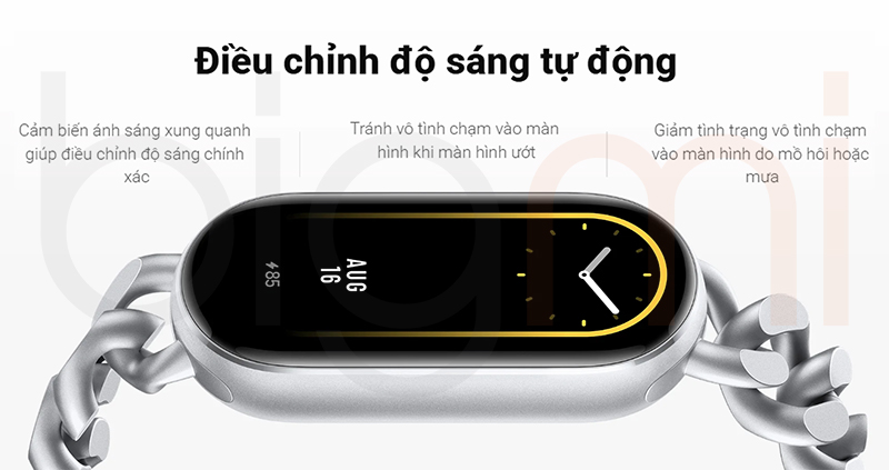 Xiaomi Mi Band 9 tu dong dieu chinh do sang