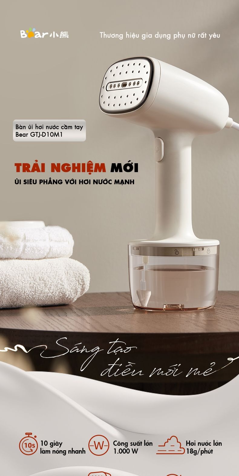 ban ui hoi nuoc cam tay Bear GTJ D10M1 bigmi