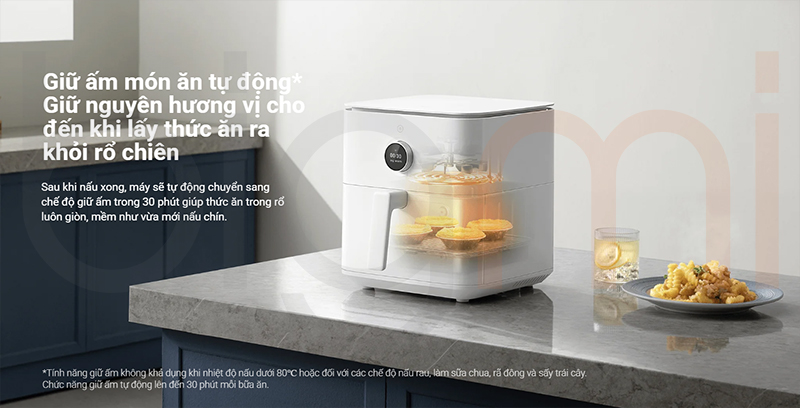 noi chien khong dau Xiaomi Smart Air Fryer 6.5L giu am thuc an 30 phut