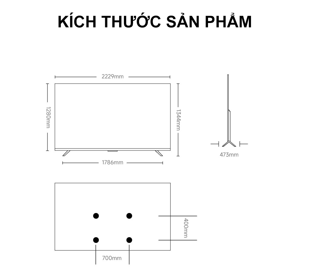Kích-thước-Google-tivi-Xiaomi-Max-100-inch-2025