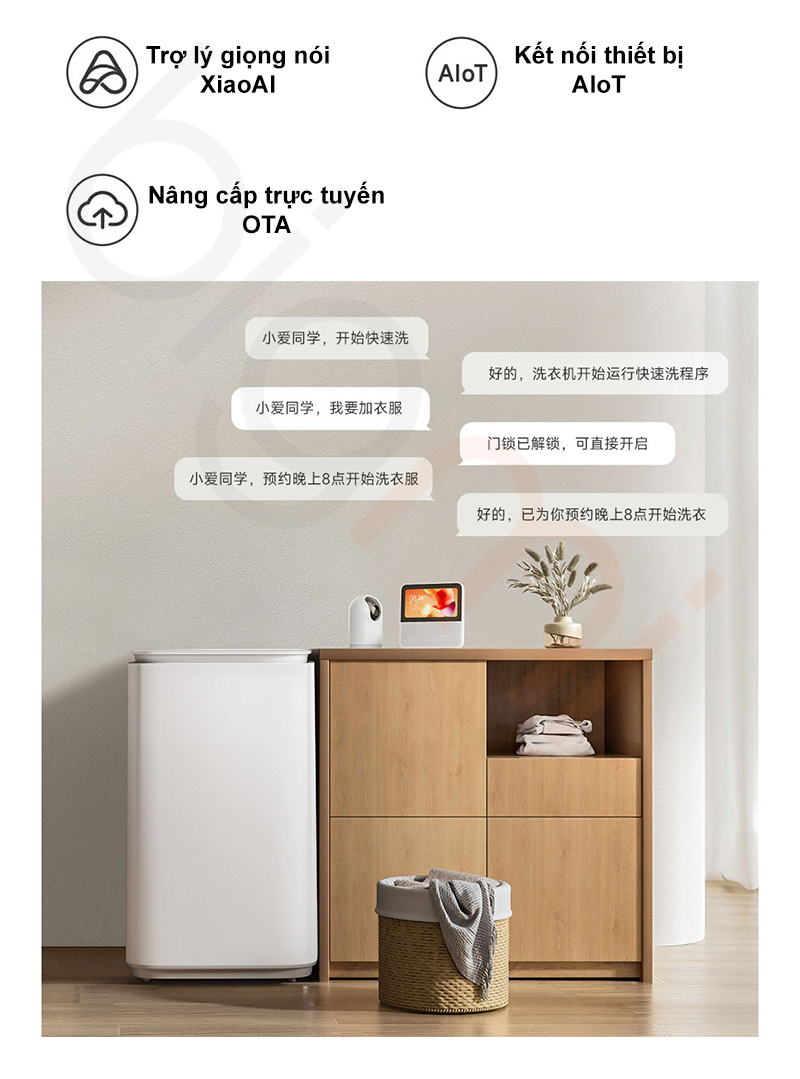 May giat Xiaomi Mijia Mini Pro 3kg XQB30MJ106 ra lenh bang giong noi