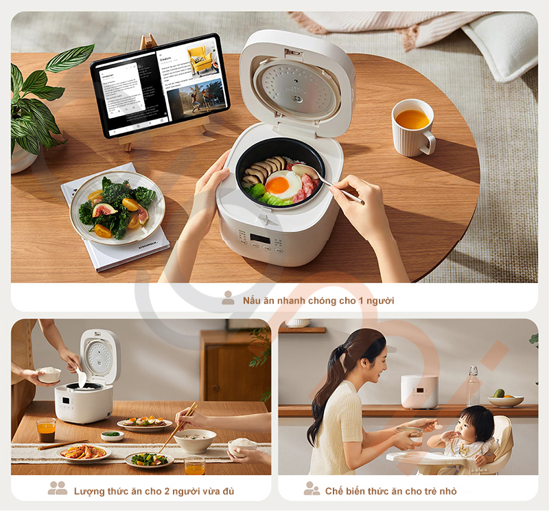 Noi com dien Xiaomi Mijia 1.6L N1 MFB13D0 su dung cho gia dinh it nguoi