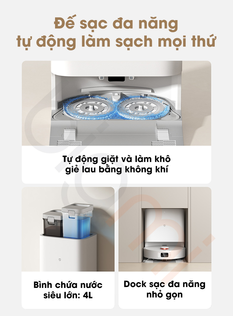 Robot hut bui lau nha Xiaomi Mijia H40 D101CN dock sac da nang