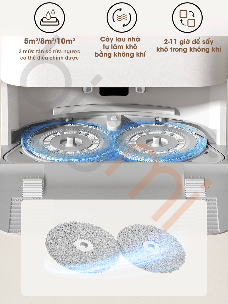 Robot hut bui lau nha Xiaomi Mijia H40 D101CN tu dong giat gie thong minh