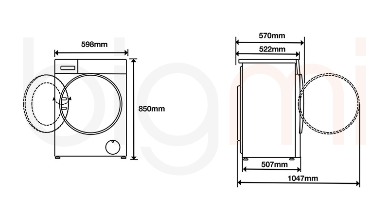kich thuoc May giat say Xiaomi Mijia MJ105 Pro 2025 XHQG100MJ105