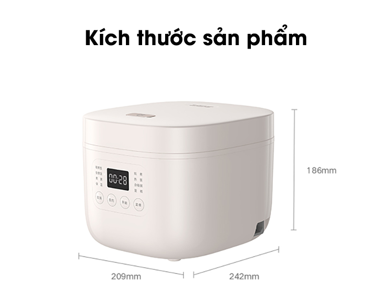 kich thuoc Noi com dien Xiaomi Mijia 1.6L N1 MFB13D0