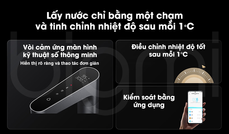 may loc nuoc Xiaomi Mijia Q1000 MRH1032 co the dieu khien nhiet do tu 40 95 do C