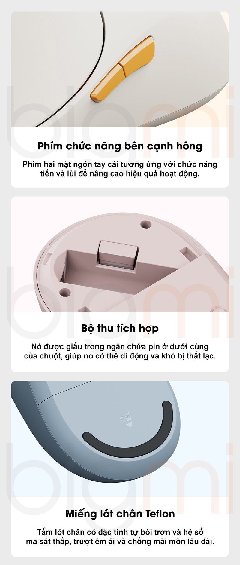 thiet ke de su dung Chuot khong day Xiaomi Gen 3 XMWXSB03YM Color Edition