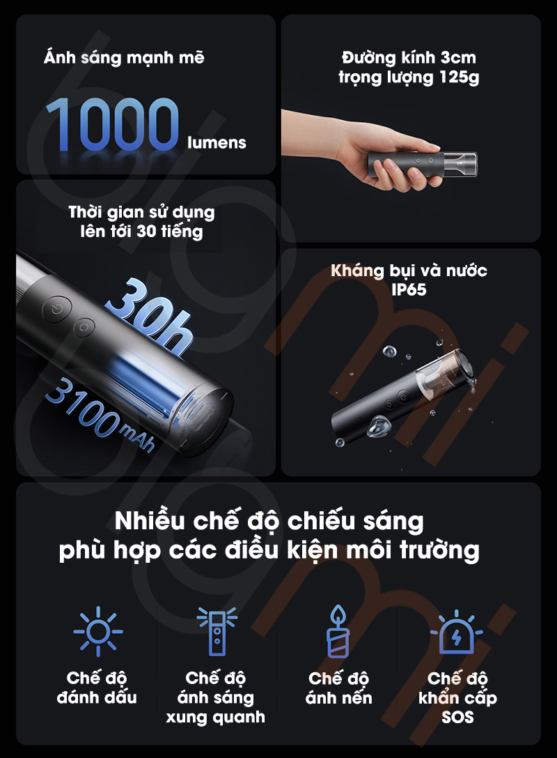 Den pin Xiaomi Mijia MJSDT002QW 1