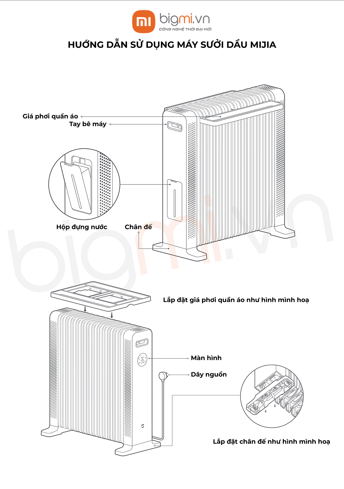 Hướng dẫn sử dụng Máy sưởi dầu Xiaomi Mijia YTDNQ01ZM