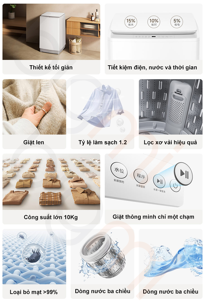 May giat cua tren 10kg MJ104 Xiaomi Mijia XQB100MJ104 1