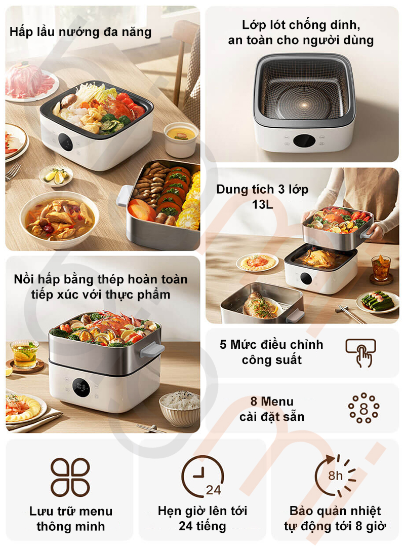 Noi hap dien da nang Xiaomi Mijia S1 MES03 13L 2
