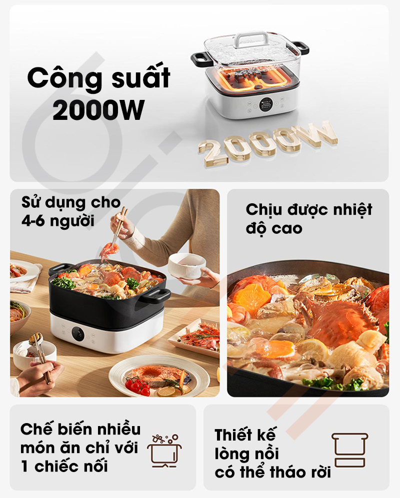 Noi lau dien da nang Xiaomi Mijia MEH01 6L 1
