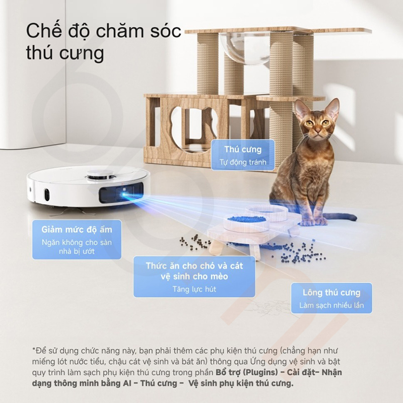 Robot hut bui lau nha Dreame L30S Ultra che do cham soc thu cung