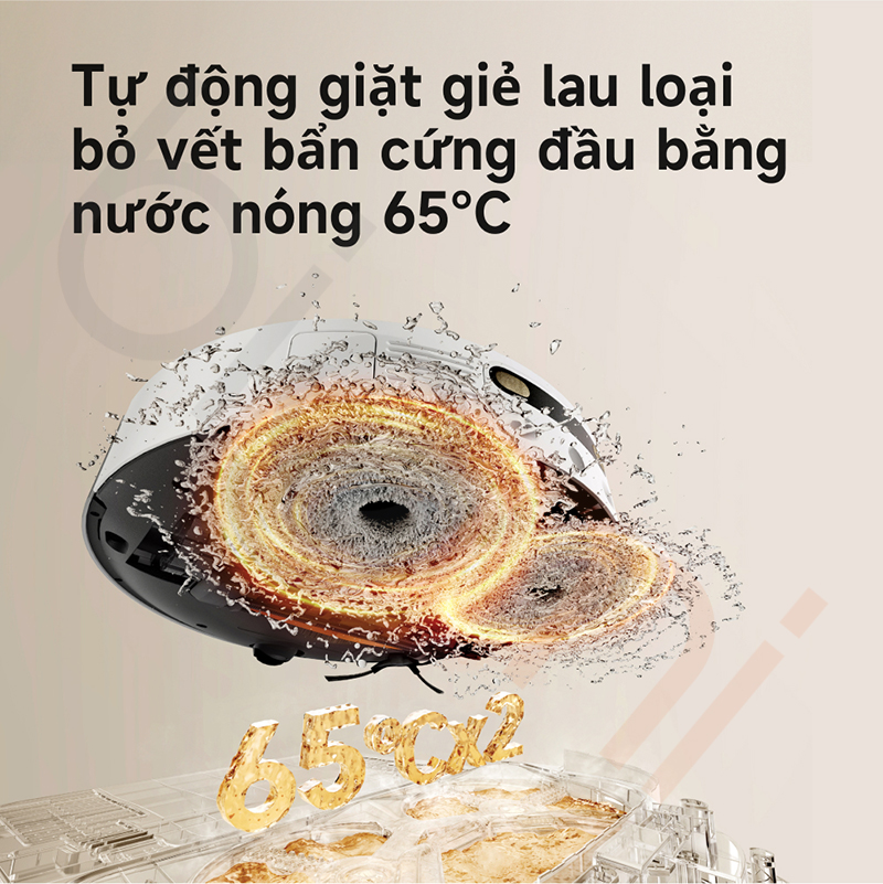 Robot hut bui lau nha Dreame L30S Ultra giat bang nuoc nong