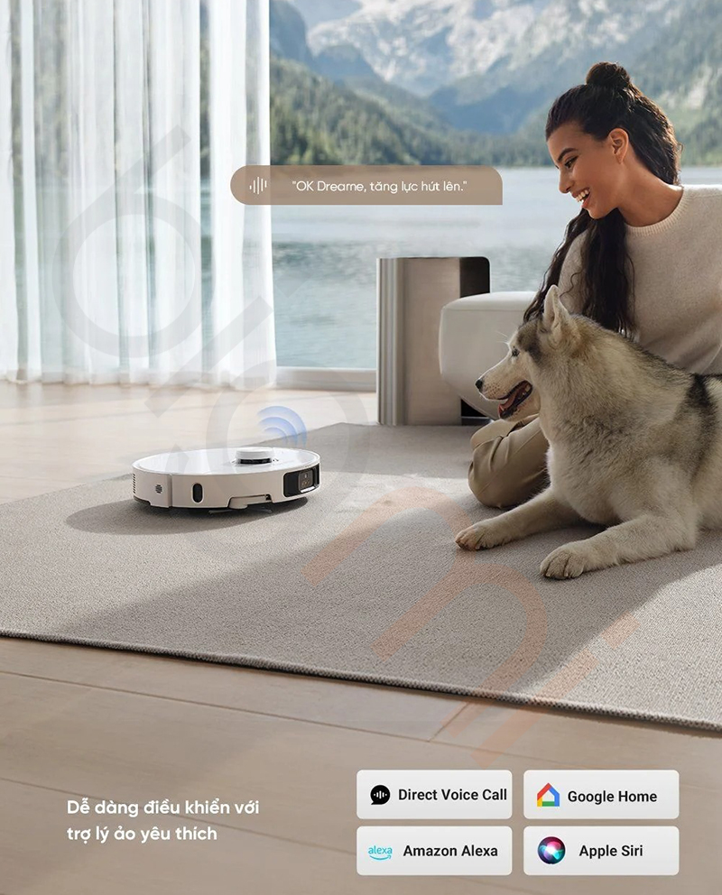 Robot hut bui lau nha Dreame L40 Ultra ra lenh giong noi