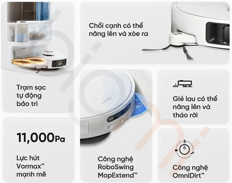 Robot hut bui lau nha Dreame L40 Ultra tinh nang