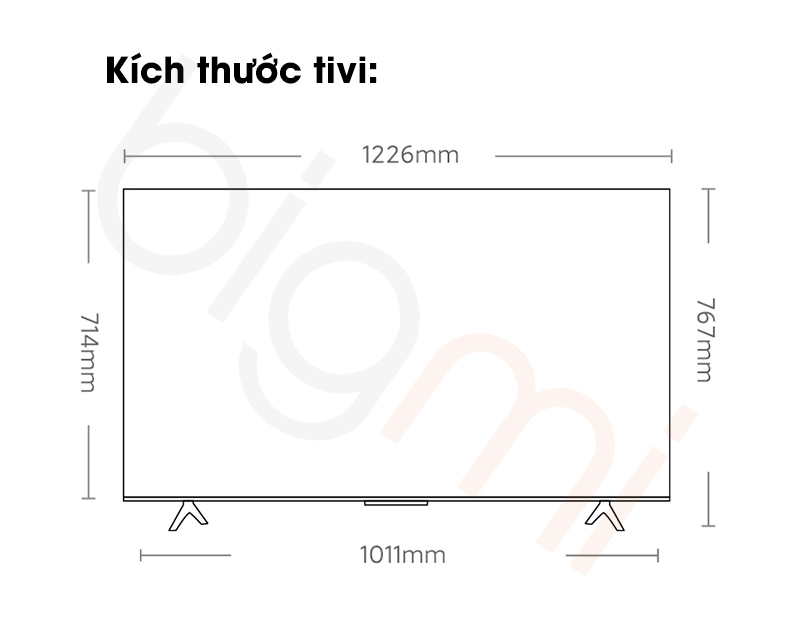 Tivi Xiaomi Redmi X 55 inch 2025 kich thuoc