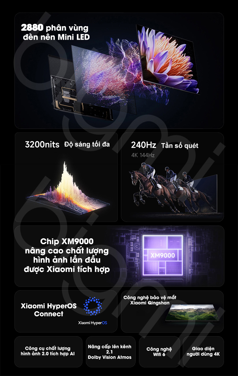Tivi Xiaomi S Pro 85 2025 Mini LED tinh nang