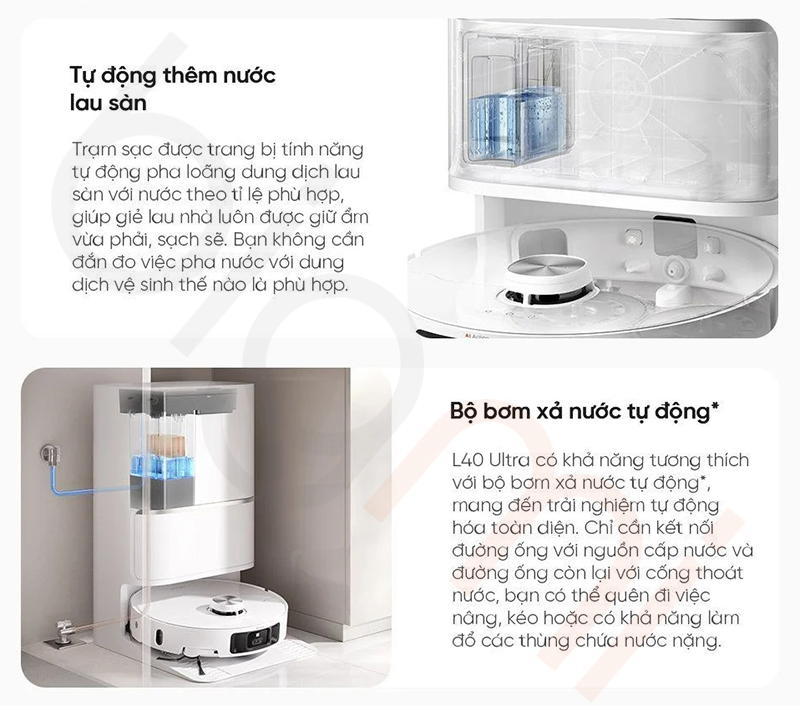 dock sac 7 trong 1 Robot hut bui lau nha Dreame L40 Ultra