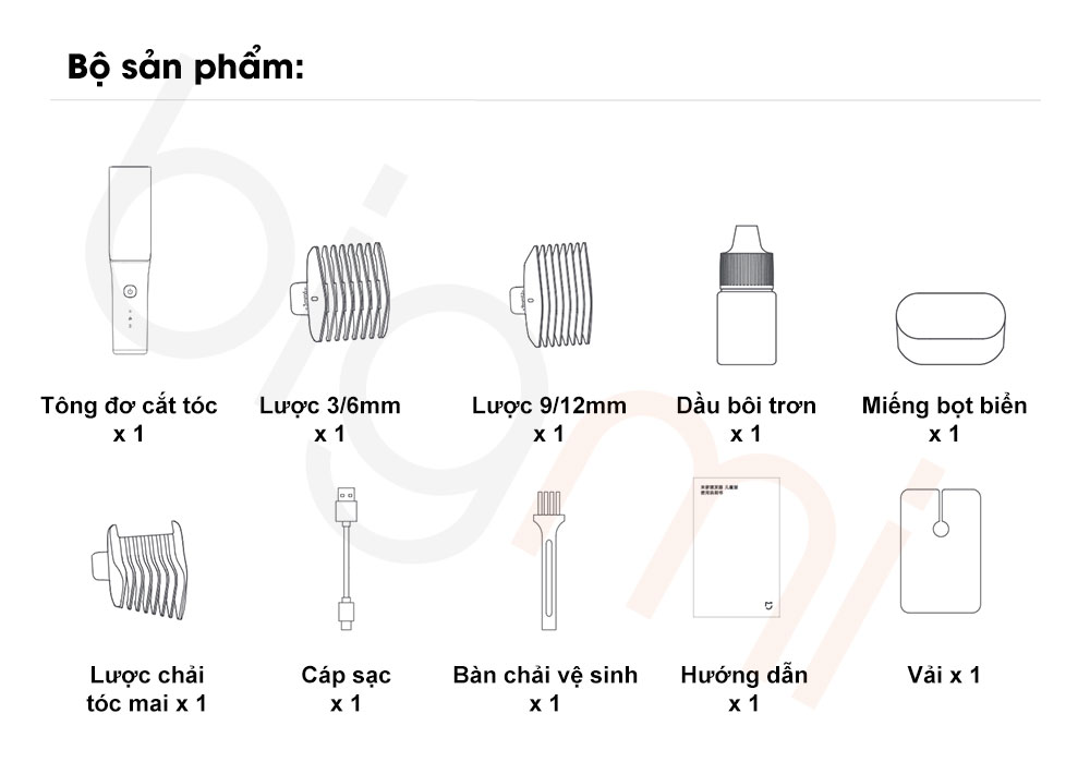 Bo phu kien Tong do cat toc tre em Xiaomi Mijia MJGHHC3LF
