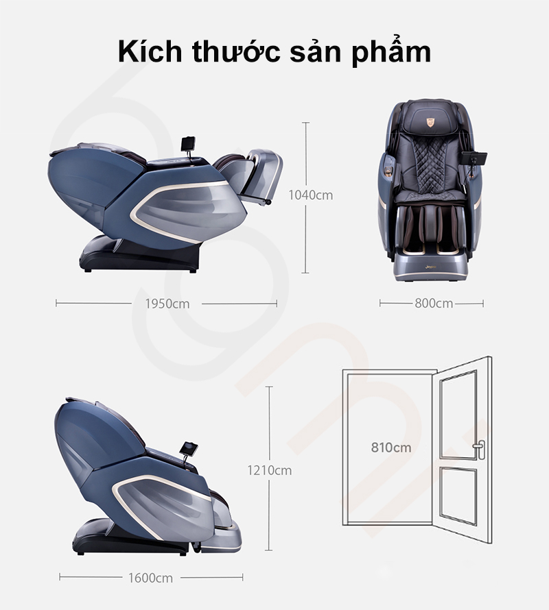 Kich thuoc san pham Ghe massage Xiaomi Joypal V5 S Max 4D