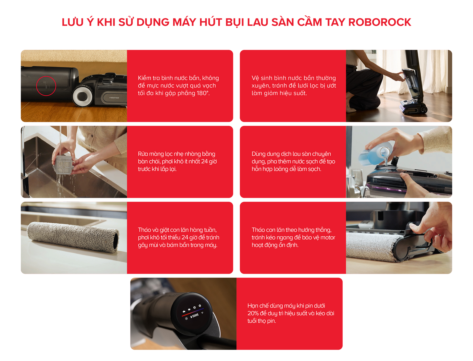 Luu y su dung may hut bui lau nha Roborock