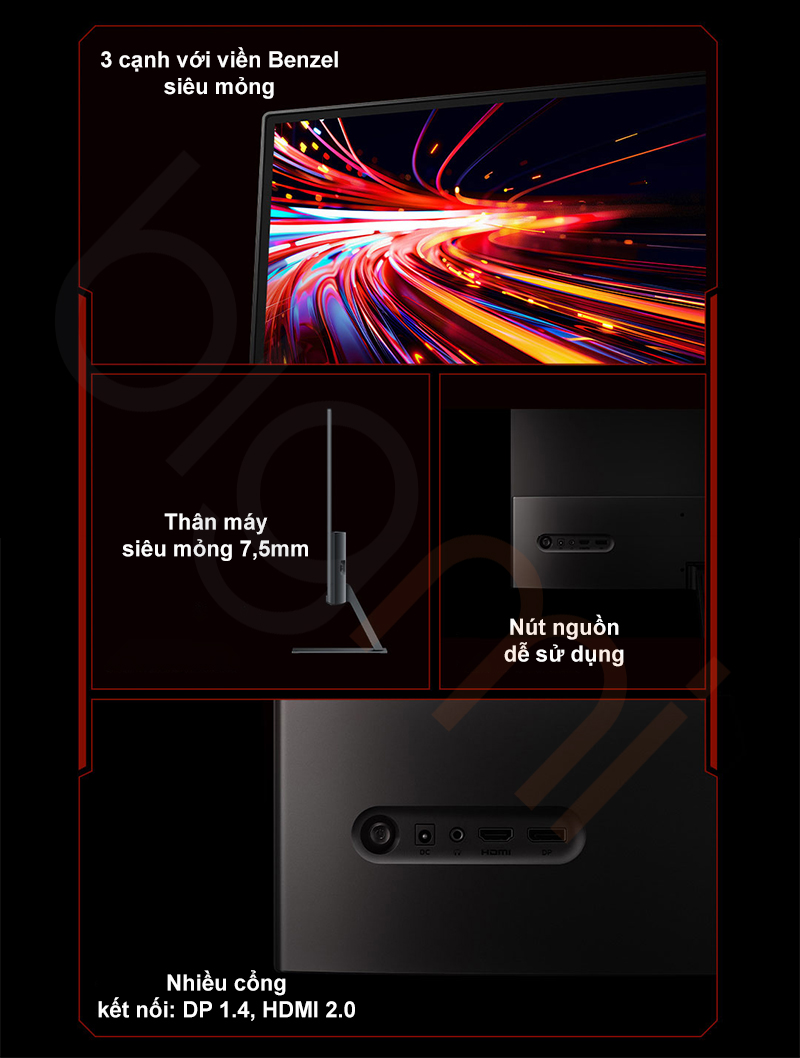 Man hinh may tinh Redmi G24 2025 23.8 P24FCA RG chi tiet thiet ke