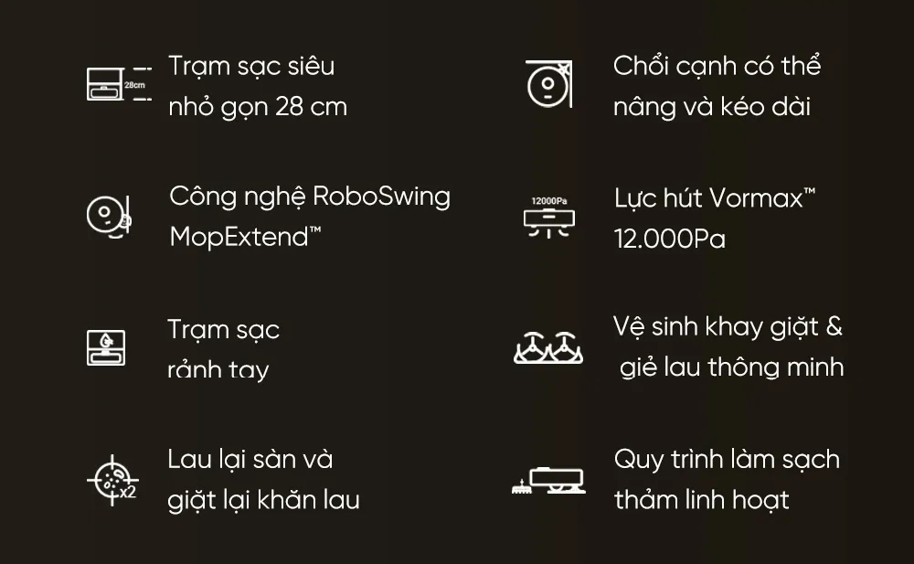 Robot hut bui lau nha Dreame X40 Master tinh nang