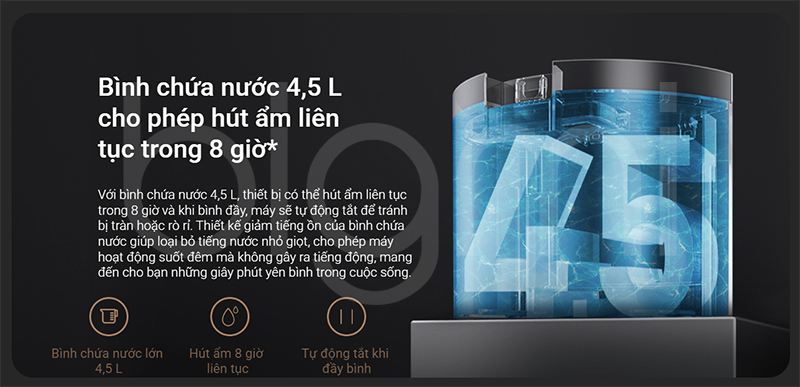 binh chua nuoc 4.5l May hut am 22L Xiaomi Smart Dehumidifier CSJ0114DM