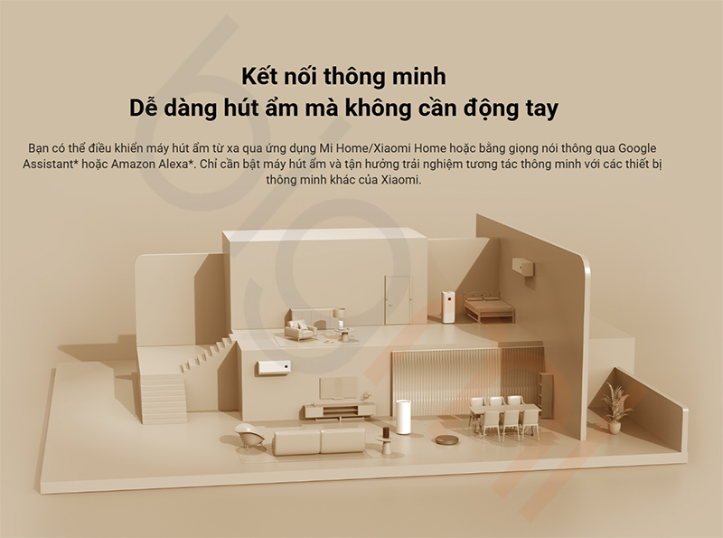 ket noi va dieu khien bang giong noi tren May hut am 22L Xiaomi CSJ0114DM