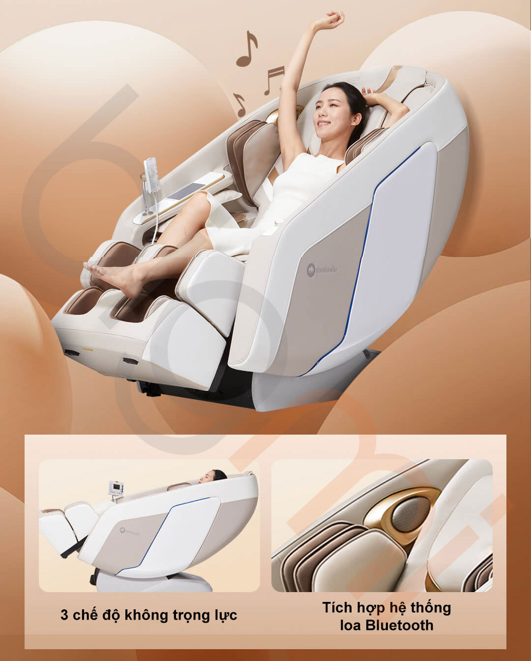 3 che do khong trong luc cung loa Bluetooth giup thu gian tot hon tren Ghe massage Xiaomi Momoda M810 Plus 2025