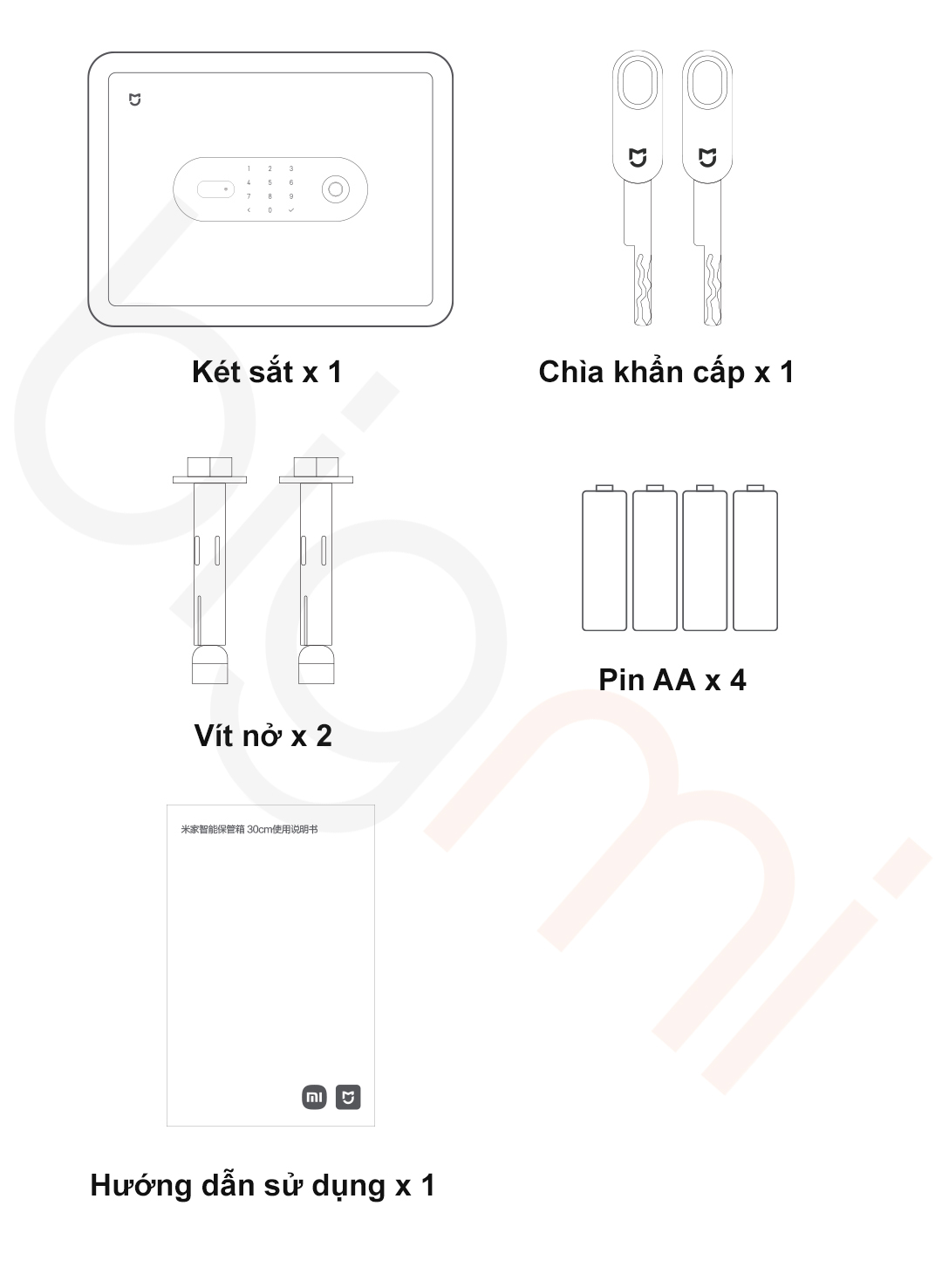 Bo san pham Ket sat dien tu Xiaomi Mijia Smart Safe BGX 5X1 303