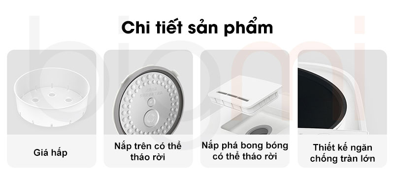 Cac chi tiet tren Noi com dien thong minh Xiaomi Mijia 3L MFB15AY