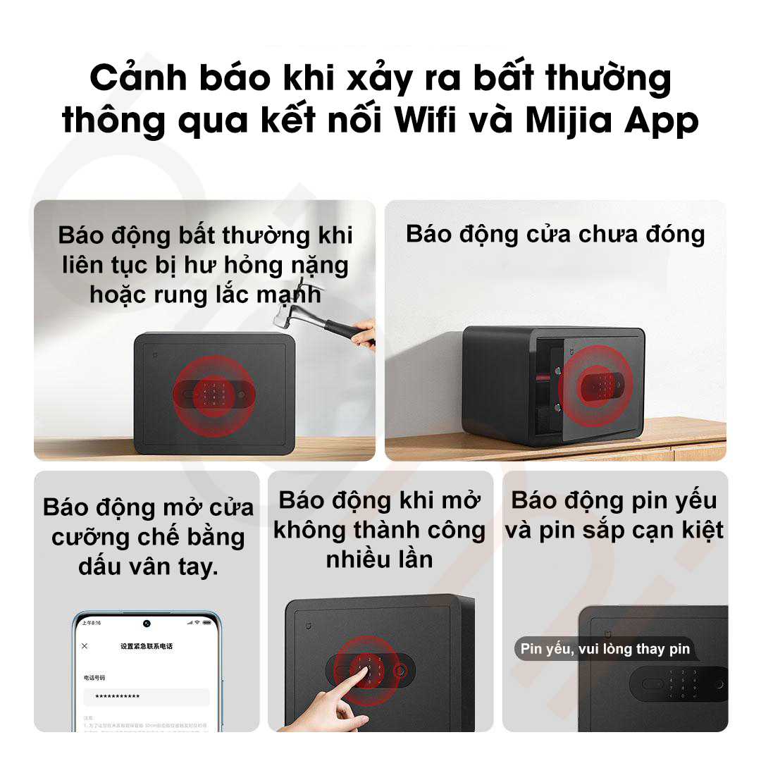 Canh bao an toan tren Ket sat dien tu Xiaomi 30cm Mijia Smart Safe BGX 5 X1 303