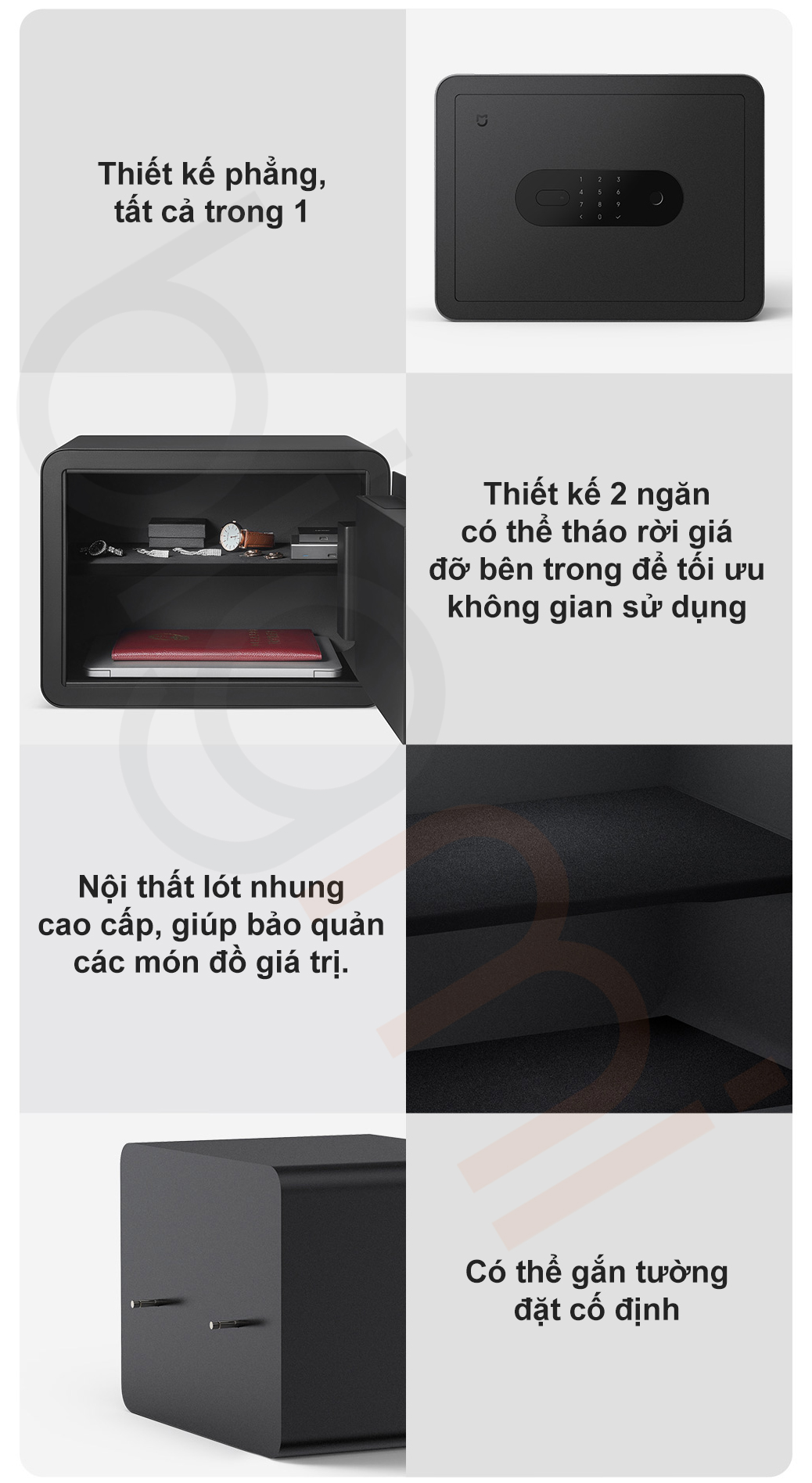 Chi tiet Ket sat dien tu Xiaomi 30cm Mijia Smart Safe BGX 5 X1 303