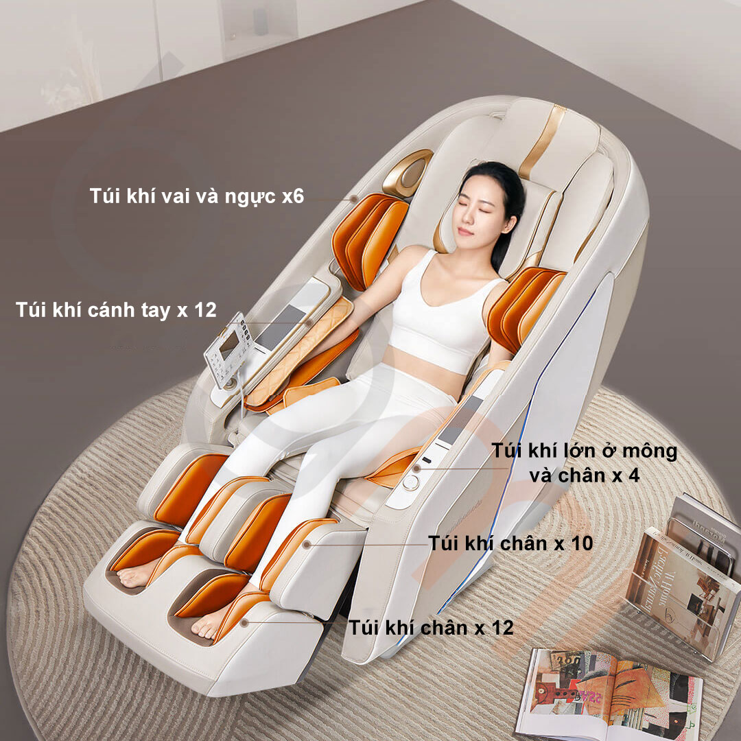 Ghe massage Xiaomi Momoda M810 Plus Trang bi nhieu tui khi