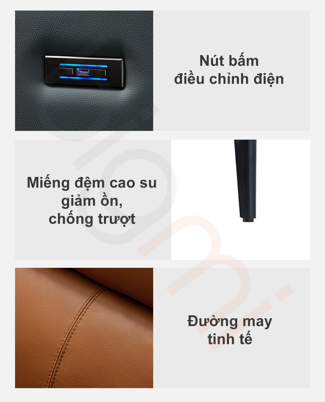 Ghe sofa dien 3 cho Xiaomi 8H B9S co nhieu chi tiet ti mi