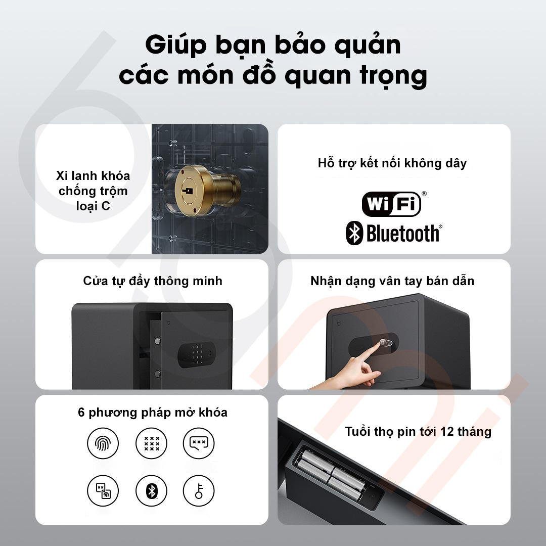 Tinh nang Thiet ke Ket sat dien tu Xiaomi 30cm Mijia Smart Safe BGX 5 X1 303