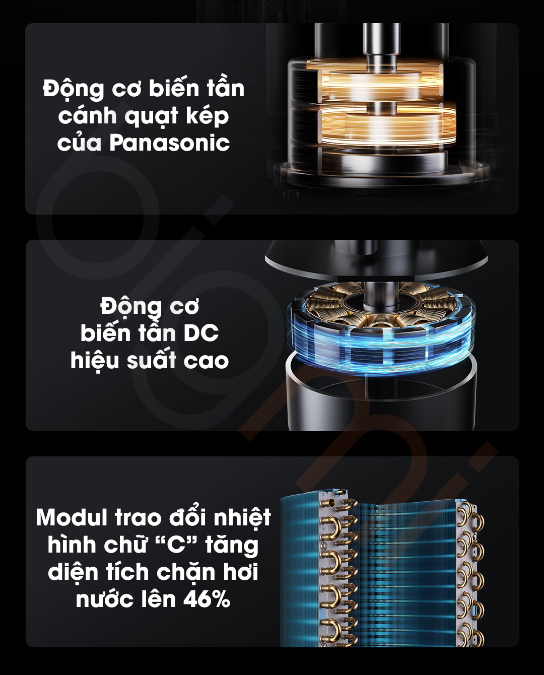 cong nghe bien tan kep tren May hut am Mijia 30L VD30F VA5A