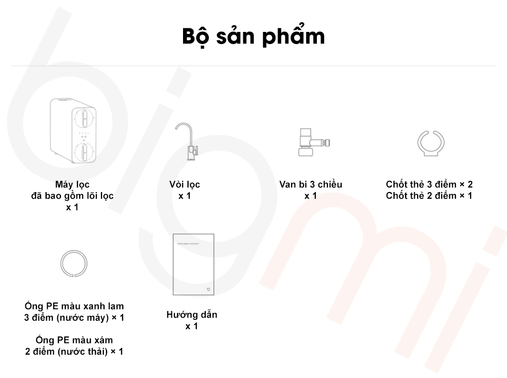 Bo san pham May loc nuoc Xiaomi Mijia 800G MR852 C