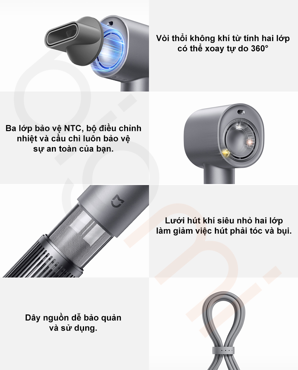 Chi tiet khac tren may say toc ion Xiaomi Mijia H701